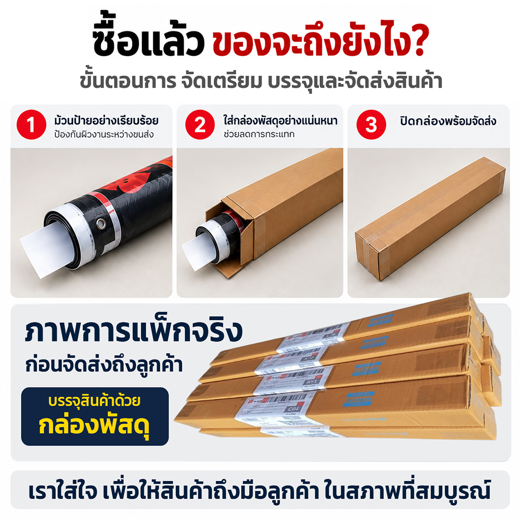 ขั้นตอนการแพ็คสินค้าและจัดส่ง