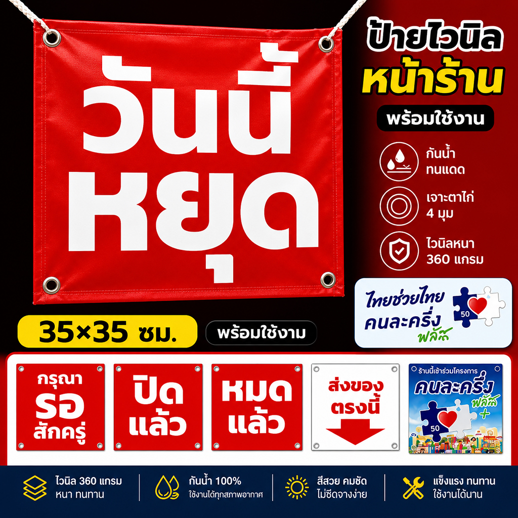 ป้ายไวนิลพร้อมใช้งาน