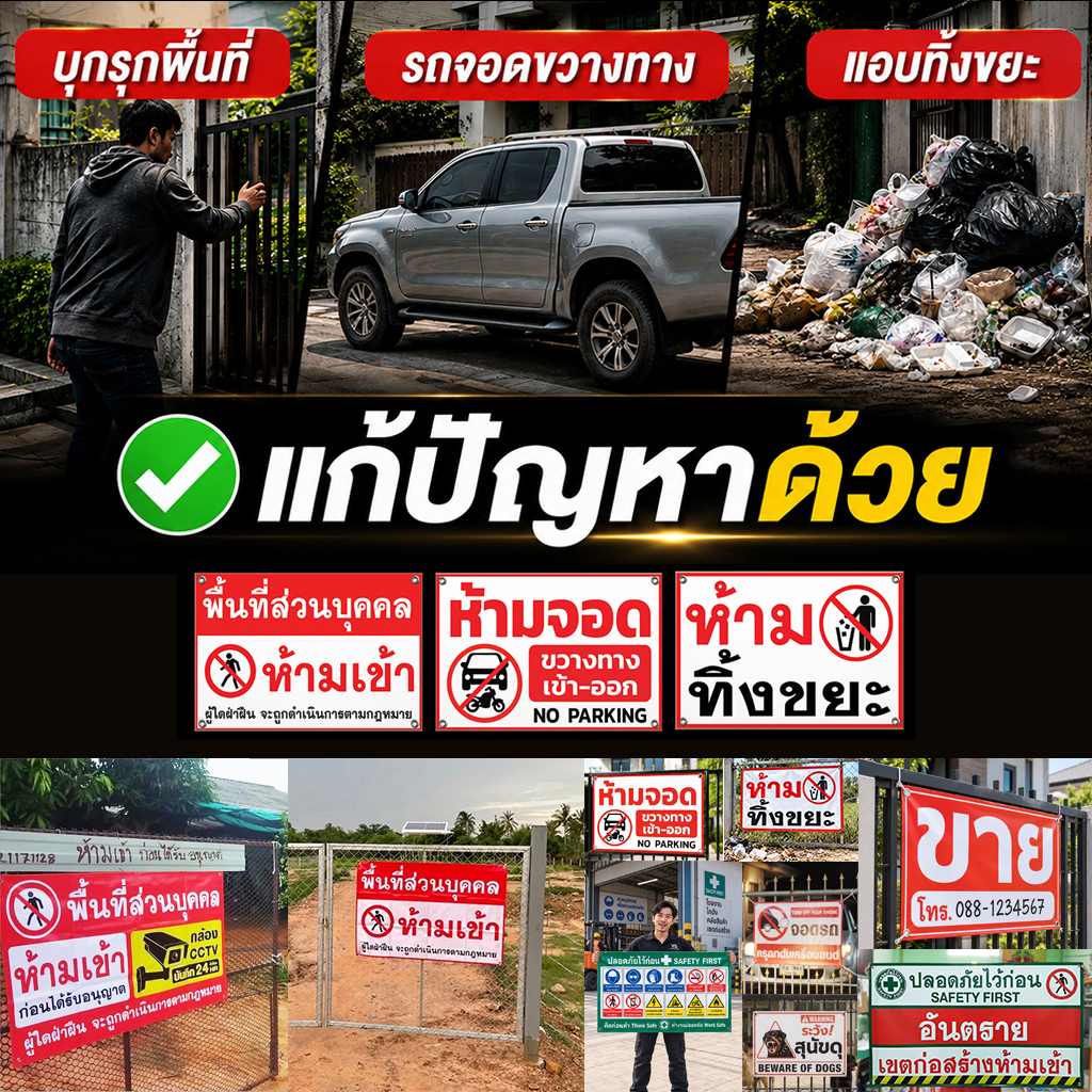 ตัวอย่างการติดตั้งป้ายเพื่อแก้ปัญหา